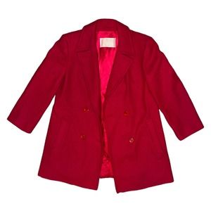 Pendleton Wool Coat Size 6 Red Jacket Peacoat Pockets Double Breasted Women’s